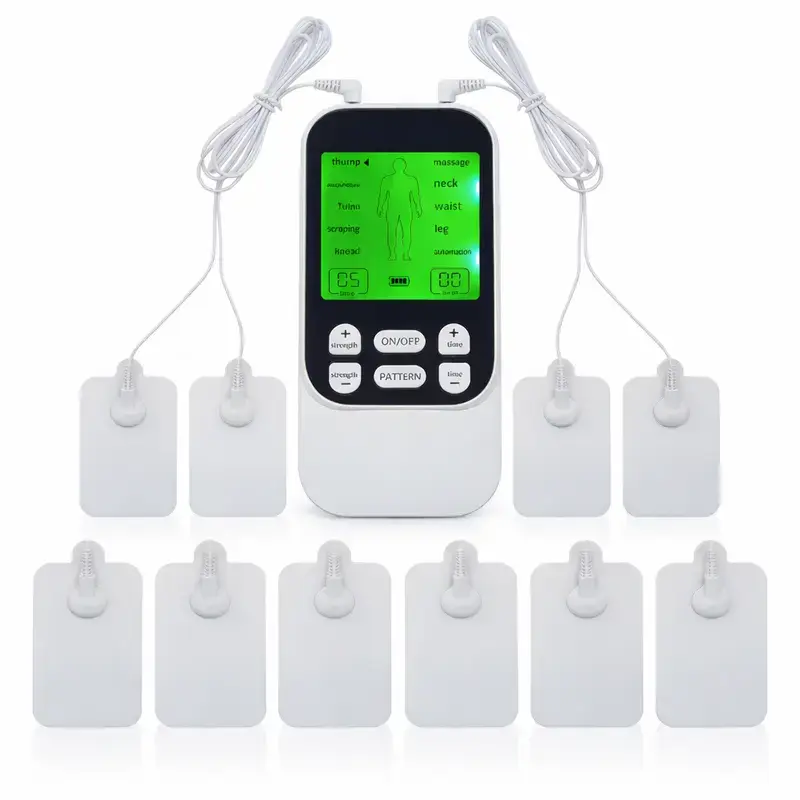 Rechargeable TENS Muscle Massager,10 Massage Modes 30‑Level Intensity,Dual‑Channel Electric Pulse Massager with 10 Pads,Portable Muscle Stimulator for Neck Back Leg Pain Relief,Ideal Gift for Men