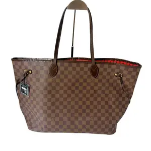Pre-owned Louis Vuitton coated canvas Shoulder Bags damier ebene neverfull GM