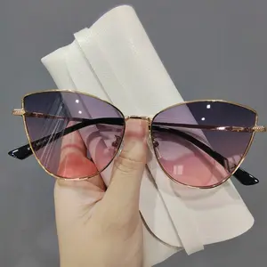 Vintage Cat Eye Sunglasses 2026 Hot Fashion Women Trending Metal Frame Eyewear Popular Shades for Lady UV400 Protection