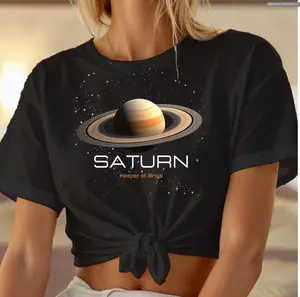 Saturn Graphic TShirt, Vibrant Space Tee for SciFi Fans, Cute Planet image Tee, Gift for Friends and Family , Special Gift Shirt