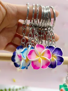 10pcs Random Egg Flower Keychain Set, Beach Vacation Accessories for Bags & Backpacks, Perfect Gift for Women