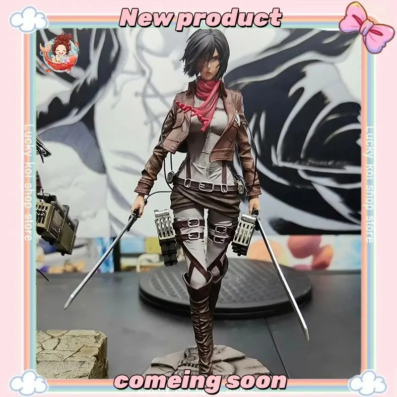 29cm Attack on Titan Anime Figures Mikasa·Ackerman Figures PVC Statue Collection Model Room Decoration Gifts Toys