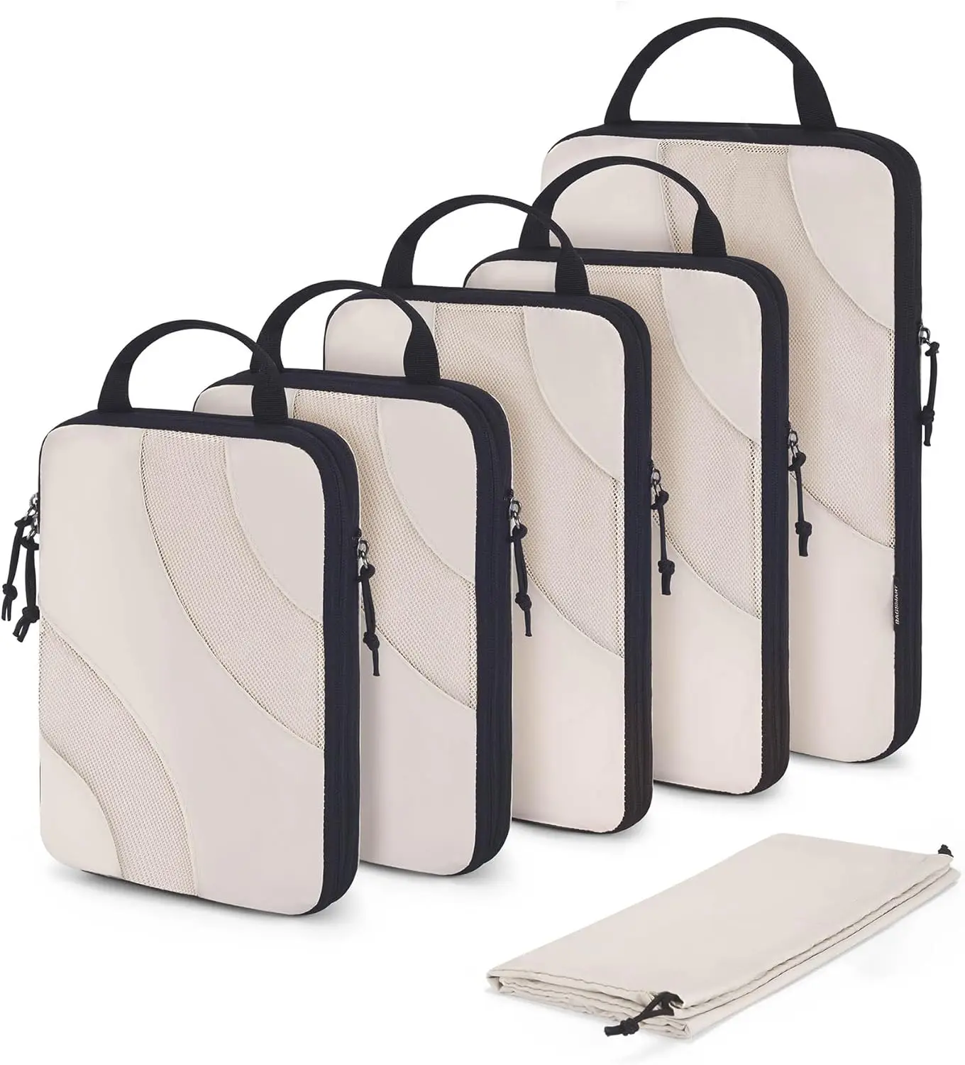 Compression Packing Cubes for Travel, 6-Piece Set, Lightweight Suitcase Organizer Bags with Double Zipper for Carry-On & Travel Organization