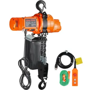 Electric Chain Hoist, Single Phase Crane Hoist, 2200 Lbs Capacity, 10 Ft Lift, Industrial Load Lifter For Workshop, Warehouse, Garage, Durable Steel Construction, Power Cord Option, Overload Protection, Easy Mounting