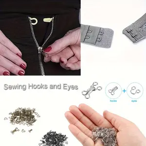 40pcs Metal Hook And Eye Latch, Bra Hooks Set, For Clothing, Bra, Skirt, & DIY Craft, Suitable for Sewing Projects