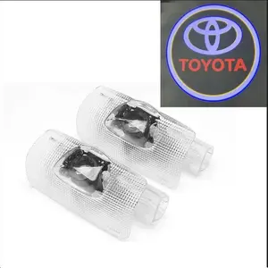 2Pcs LED Car Door Welcome Light Car Logo Projector Lamp For Toyota Corolla Camry RAV4 Yaris Hilux Prius Crown Prado Highlander Reiz LAND CRUISER Accessories Led Car Lights