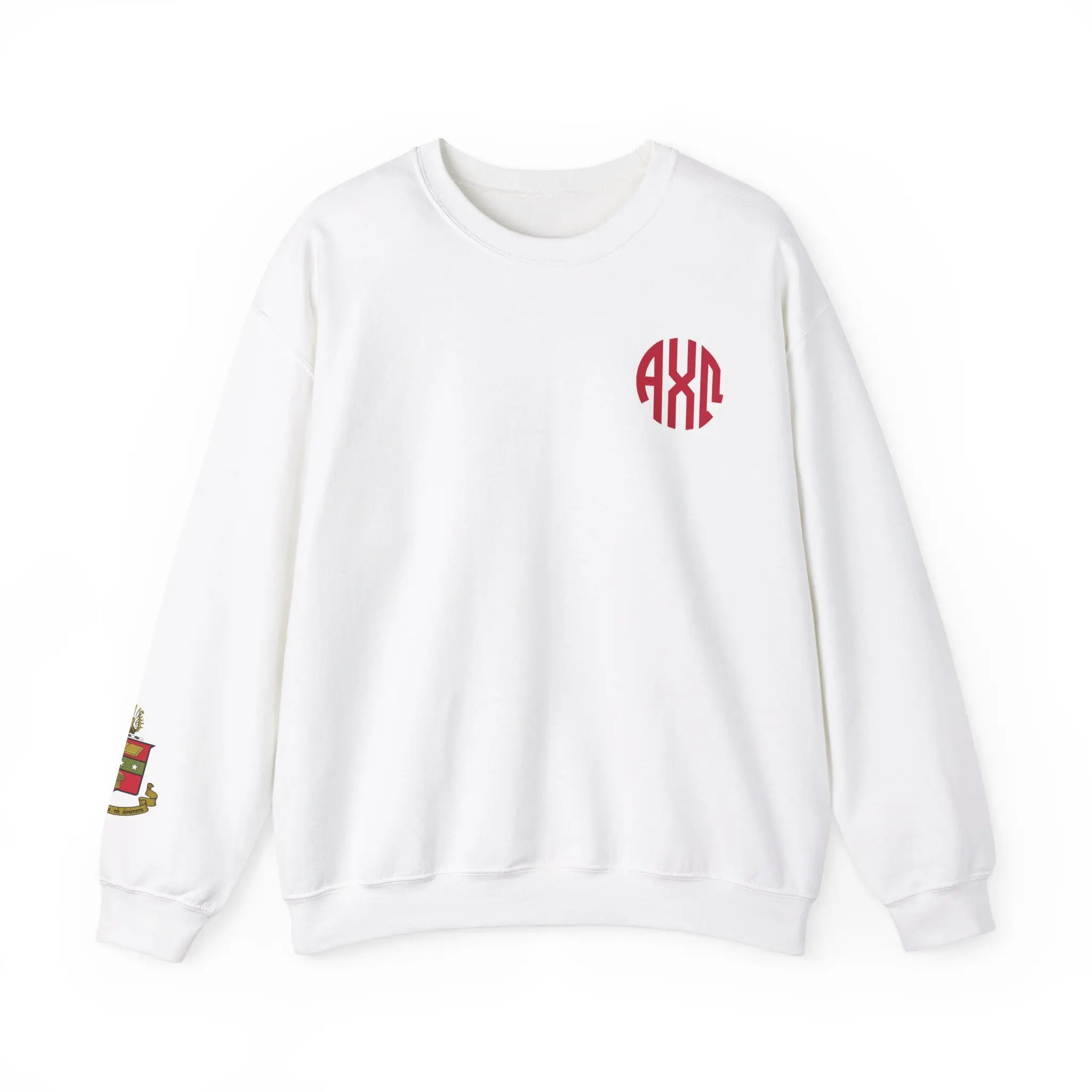 Alpha Chi Omega Monogram Crest Sleeve Sweatshirt