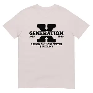 Gen X Classic Tee 100% Ring Spun Cotton Soft Comfy Double Stitching Neckline Sleeves Durability Sport Grey 90% Cotton 10% Polyester