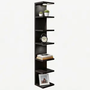 FIXWAL 7-Tier Floating Shelves with LED Lights, Wall-Mounted Home Organizer for Living Room Bedroom Storage Display Racks