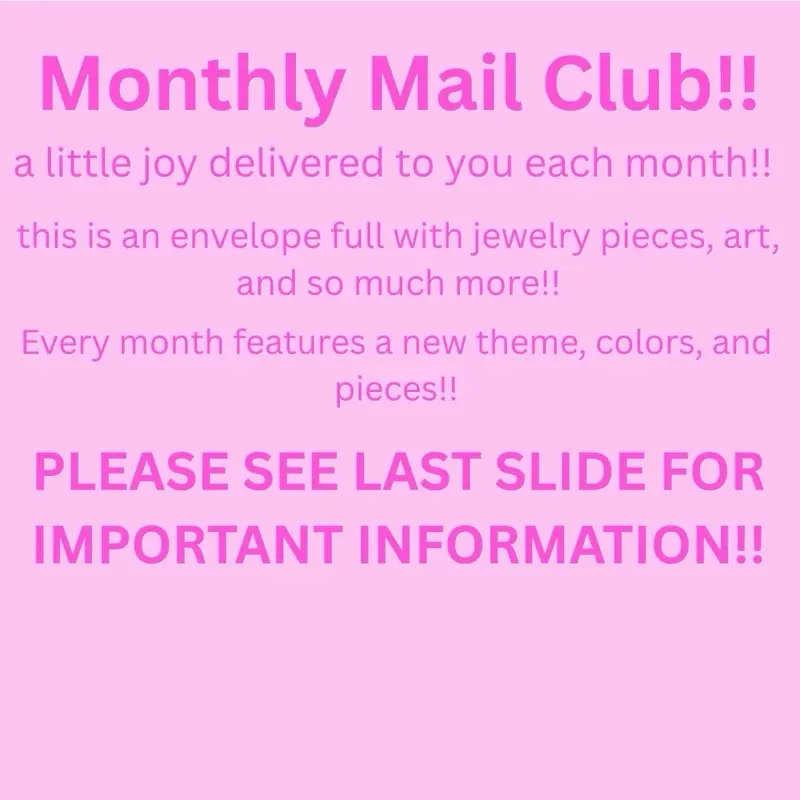 Bead bestie mail: $25 a month