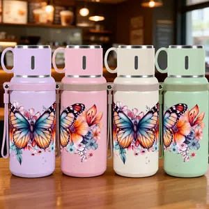 1pc 20oz Stainless Steel Tumbler with Vibrant Butterfly and Floral Design, Suitable for Sports, Fitness, Outdoor Travel Outdoor Durable Large Capacity Hiking Stainless Steel Cup Suitable for gifts for friends, c