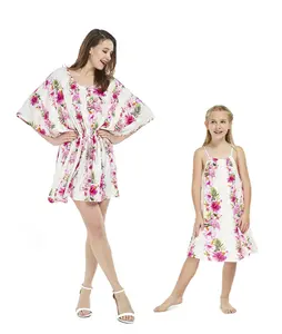 Mother Daughter Maili Set in Pink Hibiscus Vine