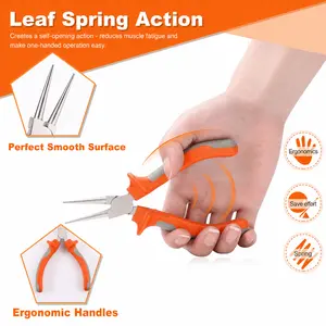 【FathersDayGift】5 Inch Round Nose Pliers - Mini Ultra Tapered Jaw Precision Nippers with Spring - Ideal for Small Jewelry Making & Crafting jewelry pliers,round nose pliers,round nose pliers for jewelry making