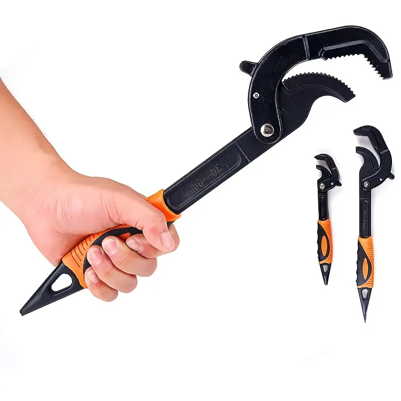 Multifunctional Self-Locking Plumbing Wrench Work Tool - Heavy-Duty Quick-Opening Flexible Hand Tool, 6/8/10/12 in Multi-Model Design for Water Heating Pipes, Work Tools