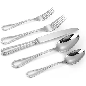 Heavy Duty 18/10 Stainless Steel Flatware Set for 4, 20-Piece Premium Silverware Set Dishwasher Safe, Mirror Polished Cutlery Set Rust Resistant Everyday Silverware