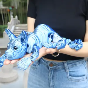 Cute Cat Jointed Figure, 3D Printed Statue, Lifelike Joints, Realistic Eyes, Handmade Poseable, Home Decor, Office Desk, Christmas Gift, Home Decoration, Abstract Figure Sculpture