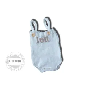 Personalized Knitted Overall Onesie