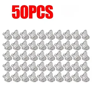 50 Durable Metal Shelf Support Pegs, Easy to Install Cabinet Shelf Brackets, Suitable for Kitchen, Closet, Wardrobe, Bookshelf, Carbon Steel Nickel Plated