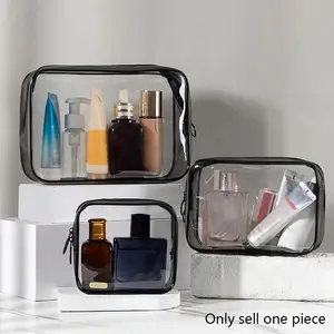 Portable Travel Cosmetic Storage Bag, 1 Count Clear Waterproof Makeup Bag, Zipper Makeup Organizer Pouch for Travel & Daily Use