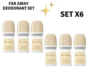 Far Away Roll-On Deodorant Set x6 Long-Lasting Floral Avon