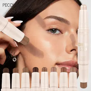 2 In1 Dual-Ended High Gloss Contour Stick Light Coverage Nose Shadow Highlighter Stick Water-Resistant -Beauty Enthusiast Gift