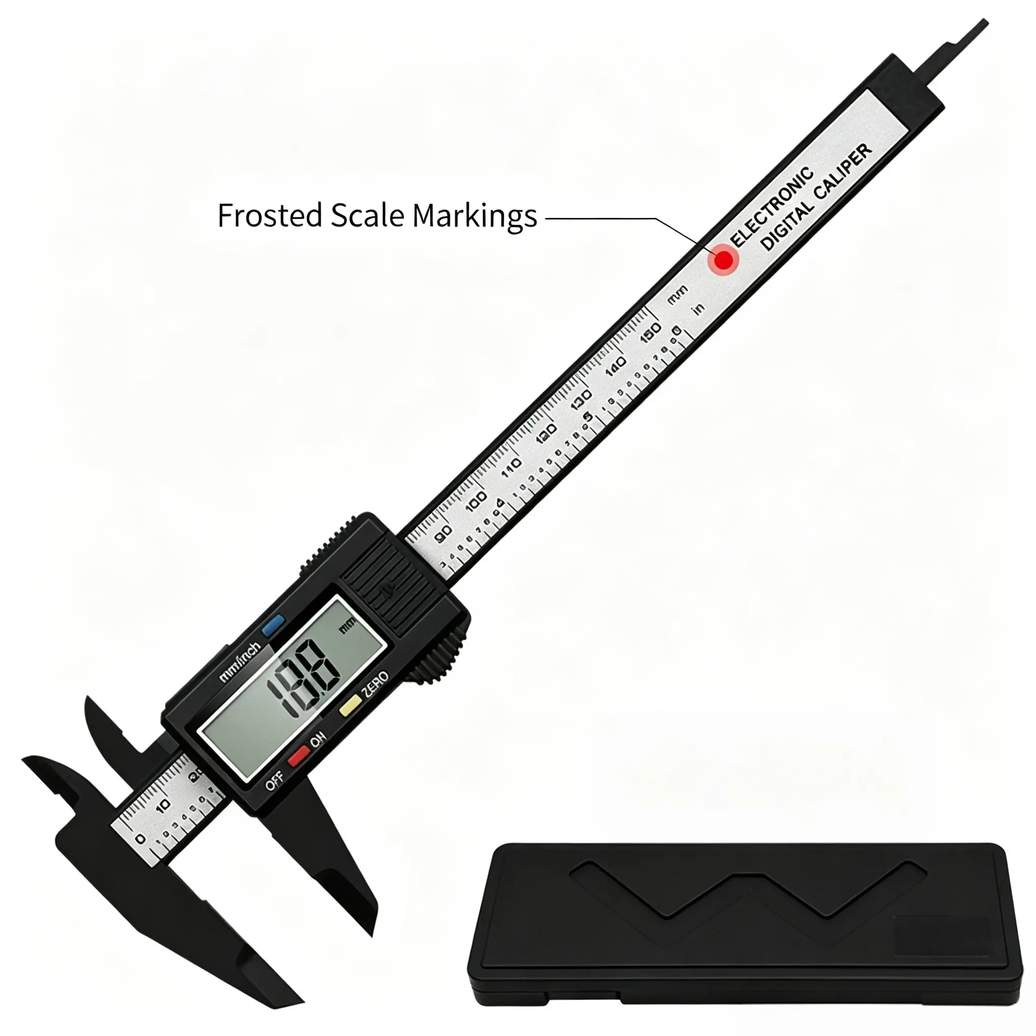 Digital Caliper 0-150mm Electronic Vernier Caliper with Large LCD Screen, Automatic Shutdown Function, Precision Micrometer Hand Measuring Tool for Tools & Hardware Applications