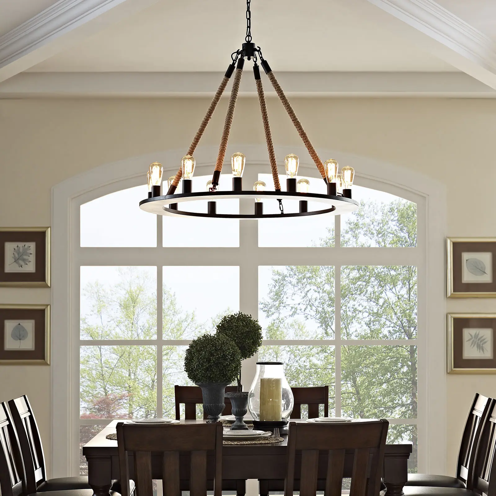 Modway Encircle Chandelier in Brown