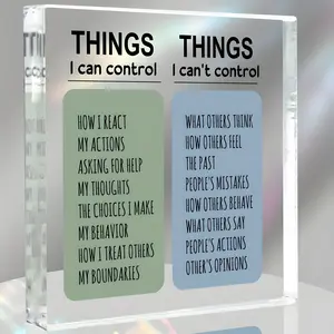 2D Mental Health Awareness Acrylic Sign, Relaxing Office & Home Decor, Reflective Quotes, Positive Psychology Gift for Counselors & Families