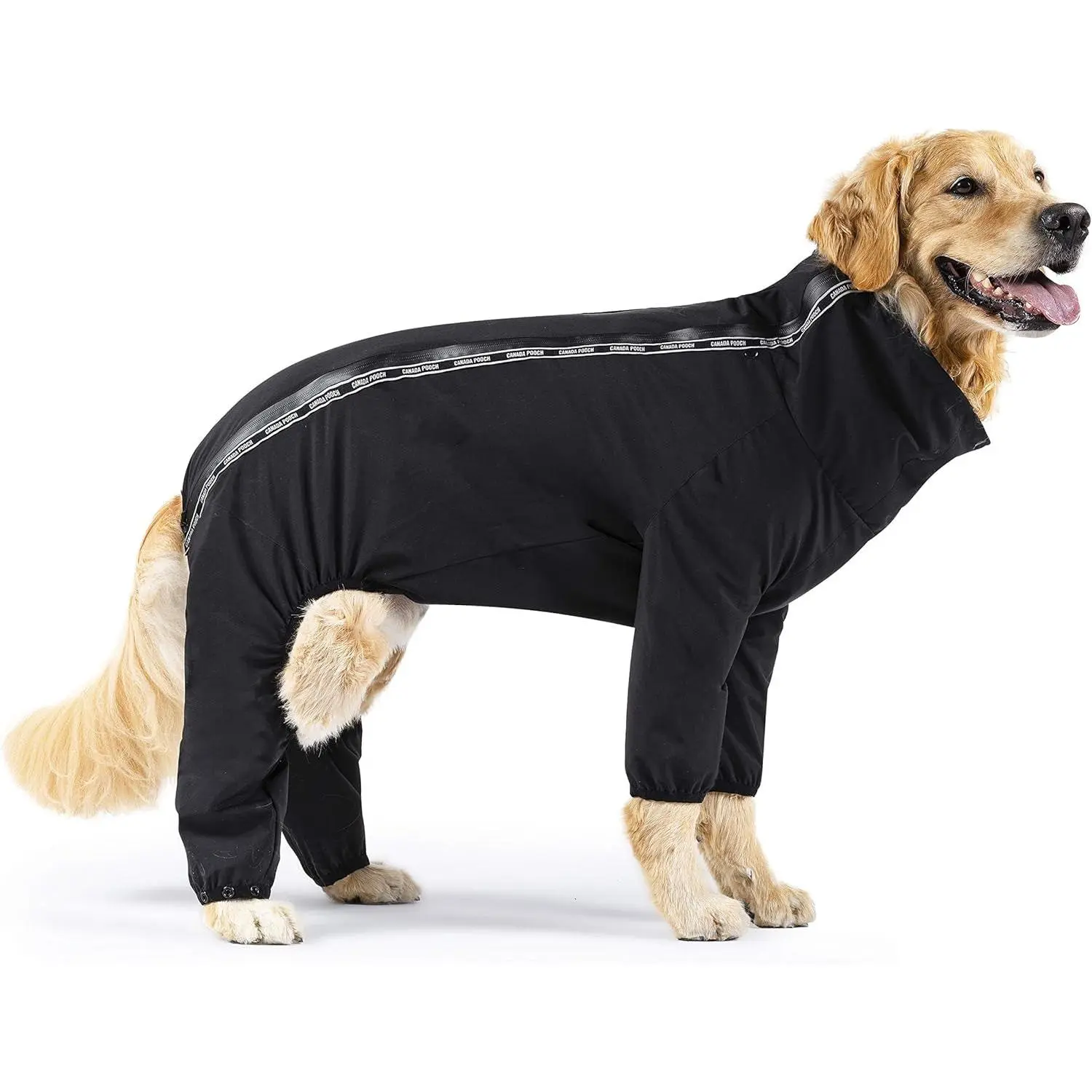 Dog Slush Suit Dog Bodysuit for Rain and Snow Full Body Dog Suit Water-Resistant Dog Onesie (Black, 16 (15-17" Back Length))