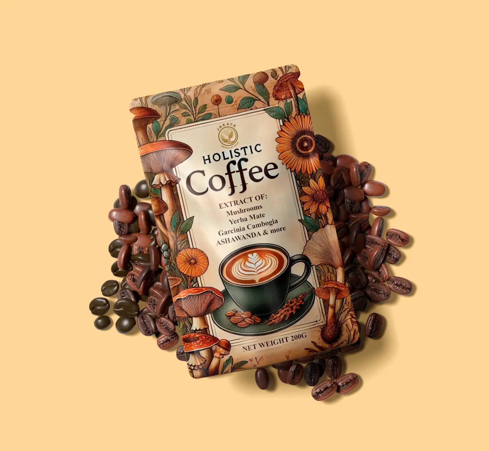 JAKAYA Holistic Coffee - Premium Beverage with Authentic Ingredients Caffeine Free Natural Flavor