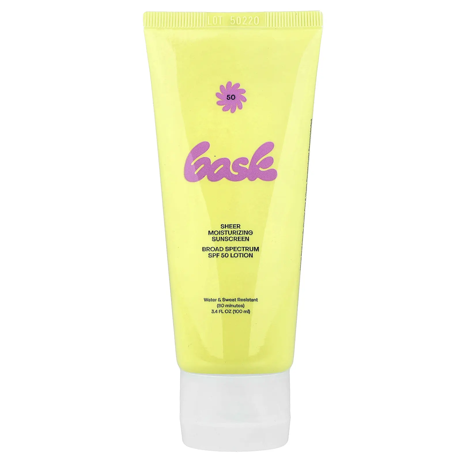 Bask Suncare Sheer Moisturizing Sunscreen Lotion, SPF 50, 3.4 fl oz (100 ml)