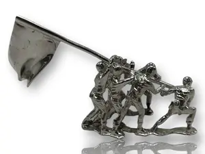Iwo Jima Flag Raising – Hand-Poured Silver Collectible Statue (Made in USA)