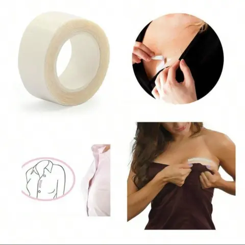 5 Meters Roll Waterproof Dress Cloth Tape Double-sided Secret Body Adhesive Secure Attachment for Bra and Lingerie, Boob Tape, Safe Transparent Clear Tape, Adhesive Bra Accessories