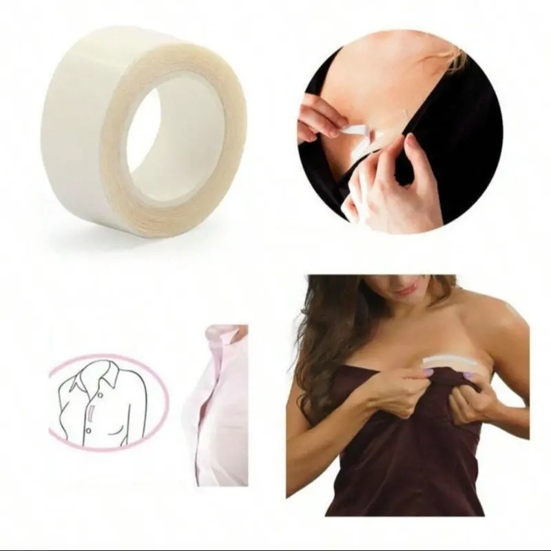 5 Meters Roll Waterproof Dress Cloth Tape Double-sided Secret Body Adhesive Secure Attachment for Bra and Lingerie, Boob Tape, Safe Transparent Clear Tape, Adhesive Bra Accessories