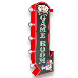 Game Room Open Daily Billiards Darts Poker Double-Sided Marquee LED Sign