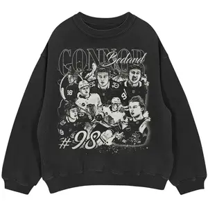 [Sale Up To 30%] + [Free Ship] And Sweatshirt BlvckStyle Connor Bedard Shirt, Ice Hockey American Chicago, Funny Gift Hockey Vintage 90s Bootleg Unisex Sweatshirt