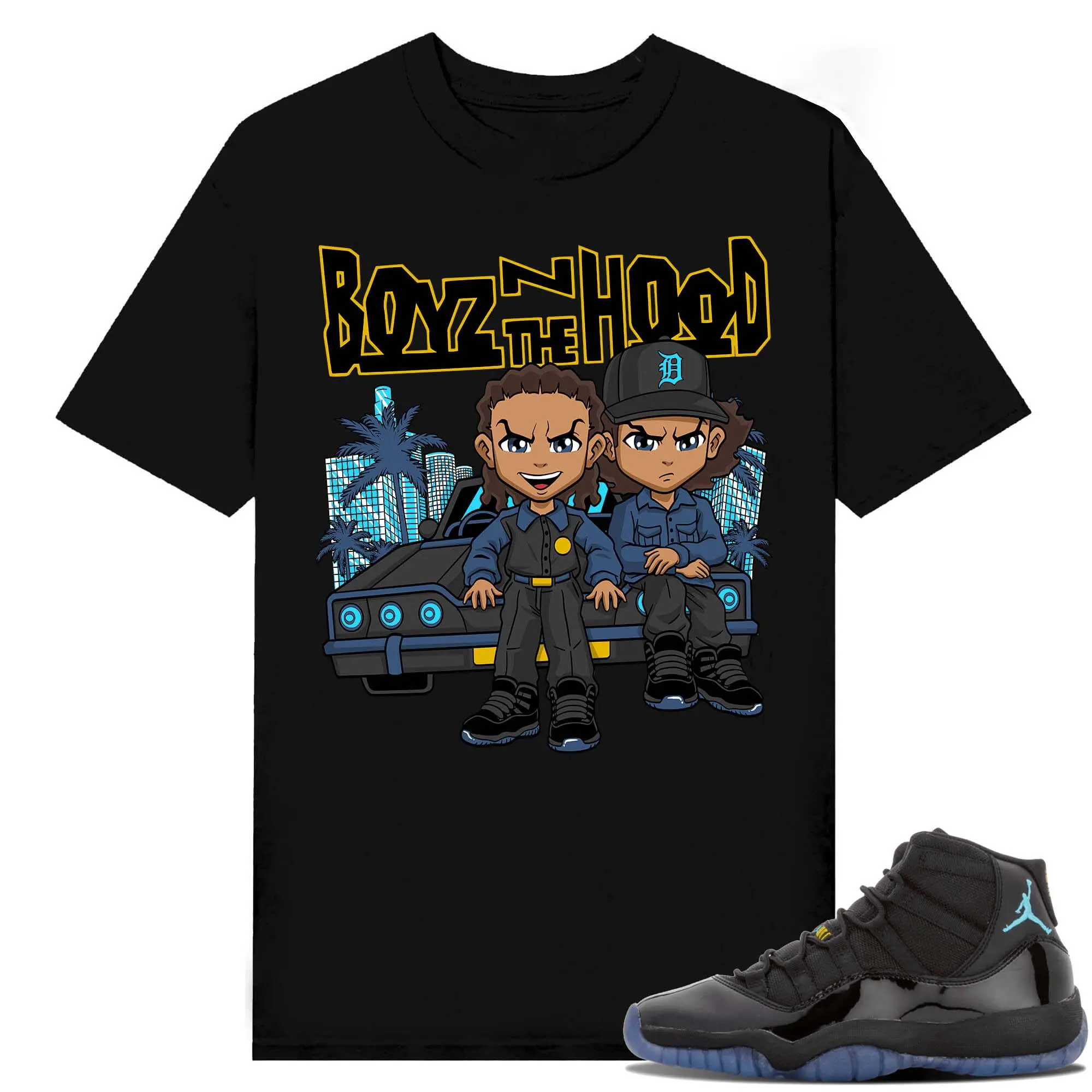 Unisex Sneaker Match T-Shirt with Boyz-N-The-Hood Parody Graphic, Seamless 100% Cotton Streetwear, Comfortable Essential for Everyday Wear