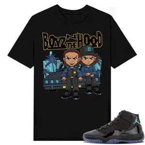 Unisex T-shirt To Match Sneakers Jordan 11 Retro Gamma - Boyz-N-The-Hood-Parody. 100% Cotton for Casual Wear. Comfortable Summer Unisex T-Shirt to match Jordan Sneaker. Streetwear Style. urban outfitters