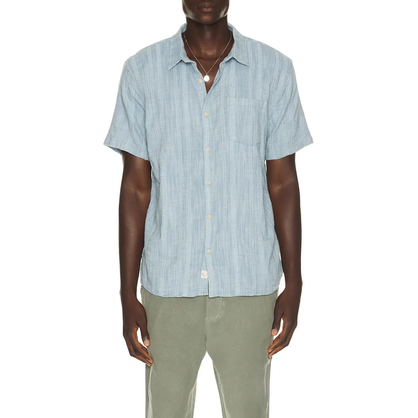 Marine Layer Classic Stretch Selvage Shirt in Blue