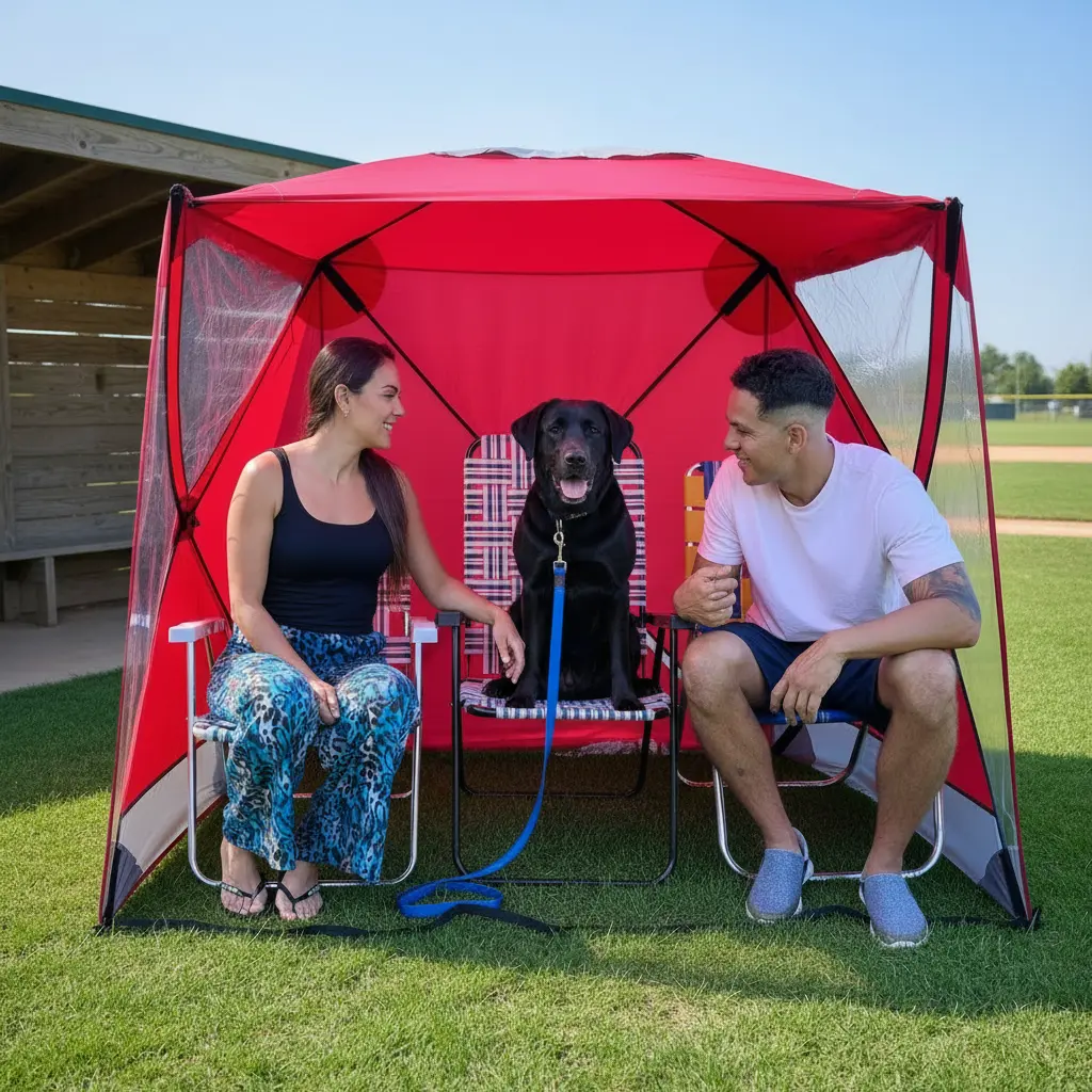 Pop-Up Sports Pod for 2 Adults with See-Through Panels, Quick Setup Portable Weather Shelter for Game Day and Outdoor Events, Two Adults