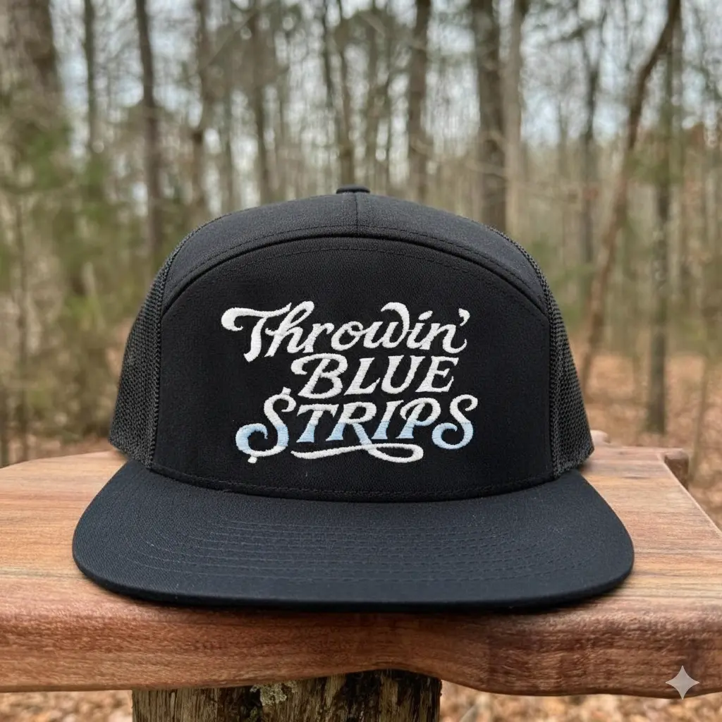 Throwin' Blue Strips Embroidered Retro Hat Trucker Hat Many Colors Snapback Hat, Unisex Casual Street Style, Gift Idea For Her Him, Unisex Everyday Wear
