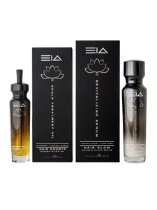EIA Organic Elixir Oil Scalp Treatment & Revitalizing Serum Bundle with Biotin Rosemary & Ayurvedic Herbs for Hair Growth & Glow