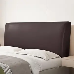 100% Waterproof PU Stretch Bed Headboard Cover Wipeable Headboard Slipcover Dustproof Cover for Bedroom (Dark Coffee,70-78 Inch)
