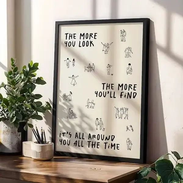│UNFRAMED│Noah Kahan The More You Look The More You'll Find Poster ,Minimalist Lyric Wall Art