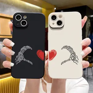 Skull Hand Bixin Couple Phone Case B173 TPU for iPhone 16/15/14/13/12/11/Plus/Pro/Pro Max Series - Shockproof Case
