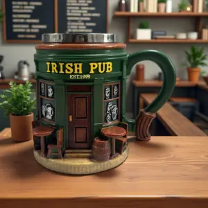 Irish Bar Style Mug, Creative Ceramic Cup, Coffee Cup Tea Cup, Gift Decoration, Unique Design, Perfect for Home & Office Use