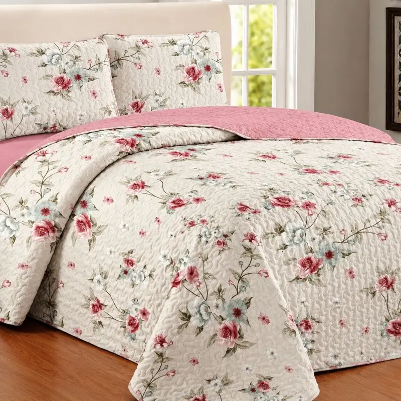 HAVANA 5-Piece Reversible Floral Quilt Set – King Size