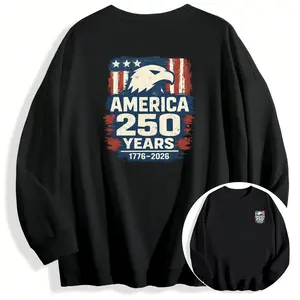 USA 250 Years Celebration Eagle and Flag Women’s Long Sleeve Sweatshirt