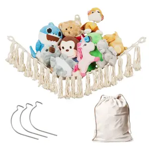 Stuffy Storage Teddy Bear Net - Large Stuffed Animal Hammock Corner - Easy Install, No Anchor Nor Drilling Needed
