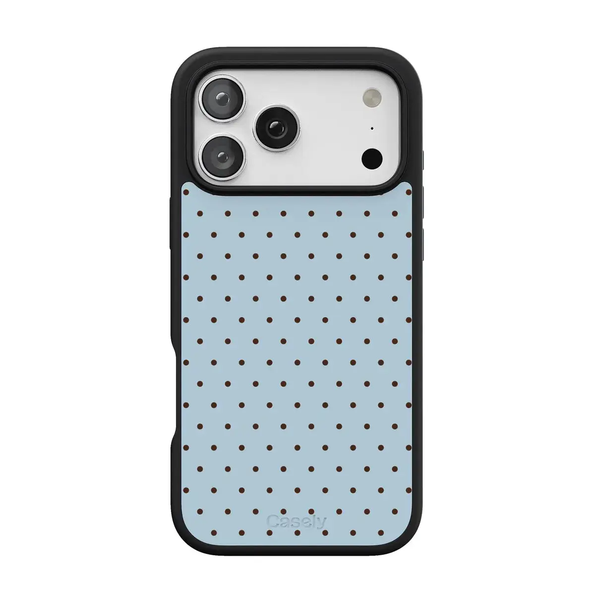 Casely iPhone 17 Pro Max Case | On the Dot | Blue Polka Dot | Align Soft-Touch Flexible Bumper Case | Compatible with MagSafe